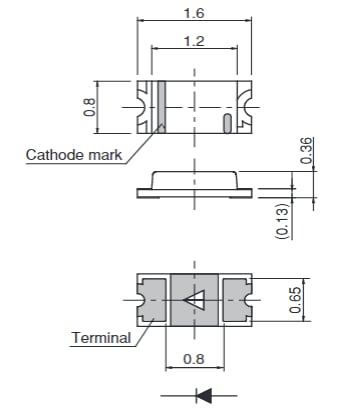 Mechanical Drawing - ROHM Semiconductor SML-E1/ENx LEDs